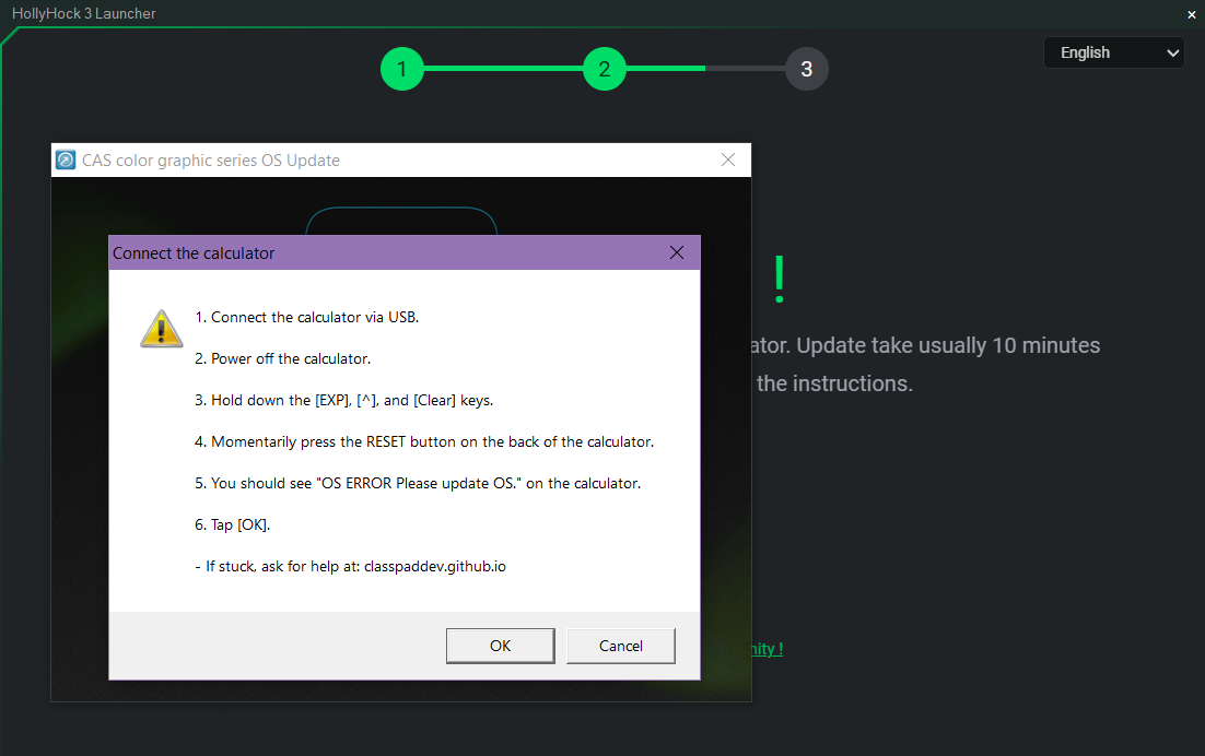 Confirm the updater instructions